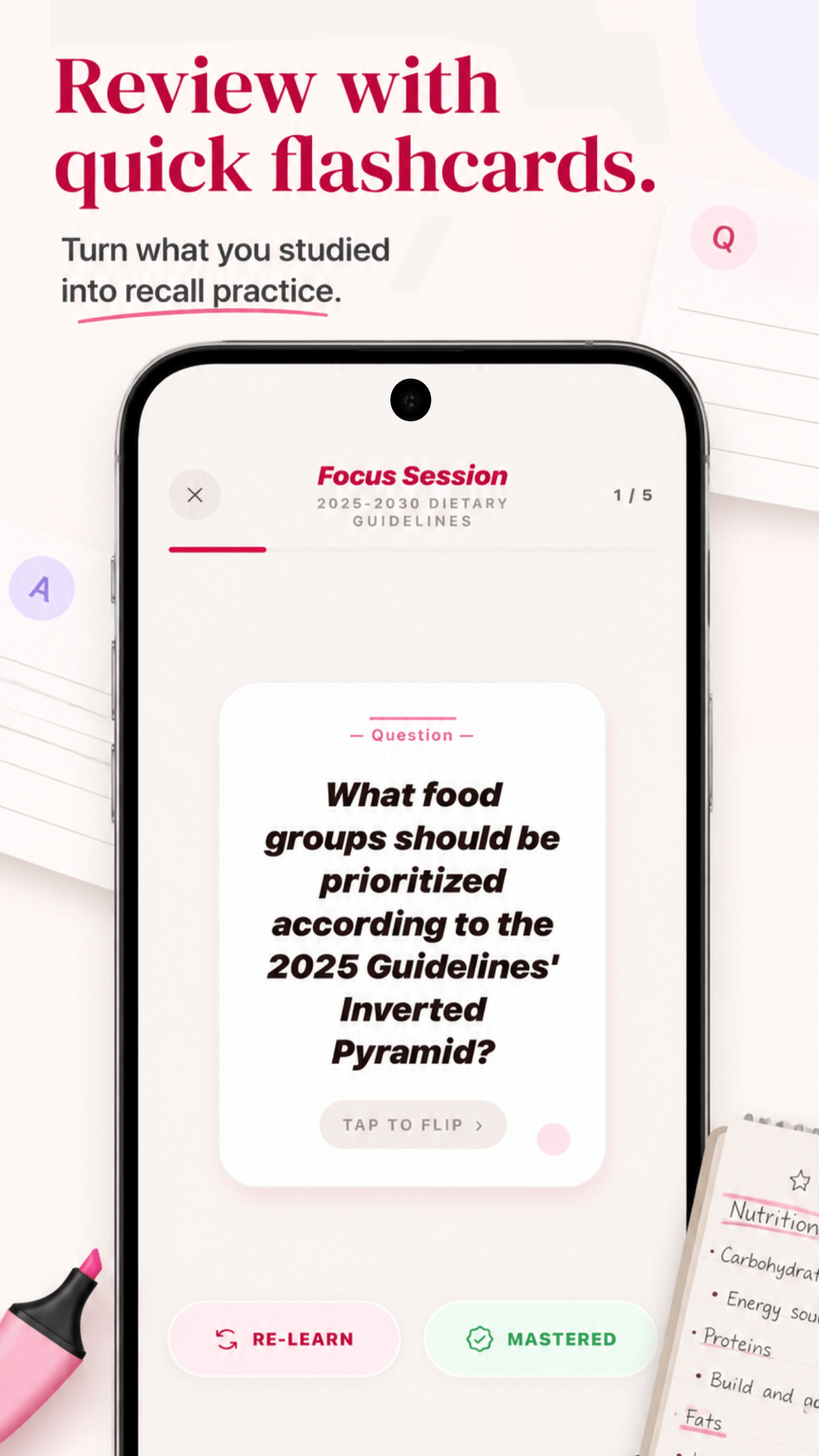 Generate flashcards and quiz practice